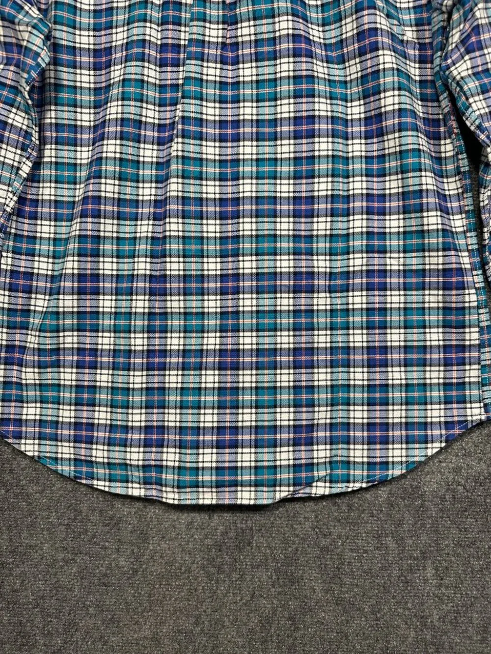 GAP Shirt Mens Small Blue Plaid Cotton Button Down Pocket Long Sleeve